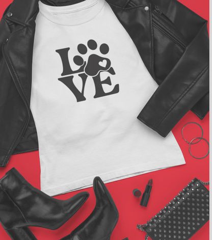 Love, Dog, Animals, Words- Adult, Regular Fit, Soft Cotton, T-shirt