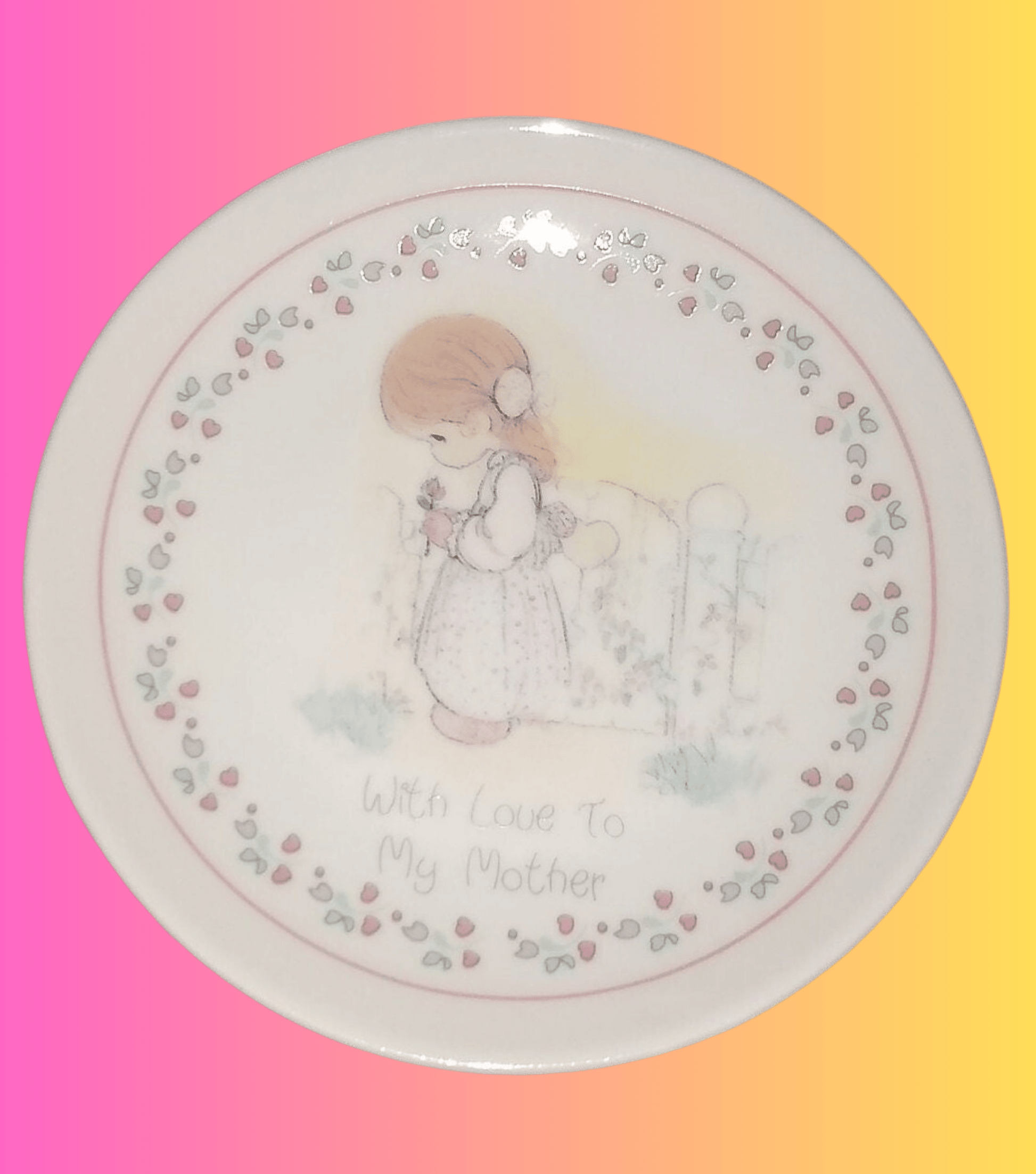 Precious Moments Mother Plate Which Reads, With Love To My Mother Plate. Enesco With Artist Sam Butcher 1990.