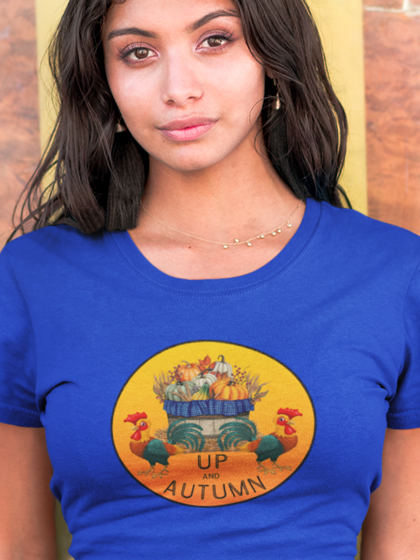 Puns, Up and Autumn, Nature, Seasons, Animals, Chicken, Rooster- Adult, Regular Fit, Soft Cotton, T-shirt