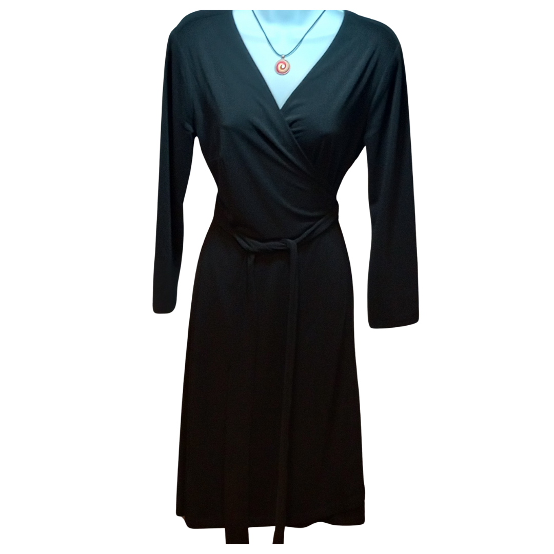 Ann Taylor Wrap Dress Black