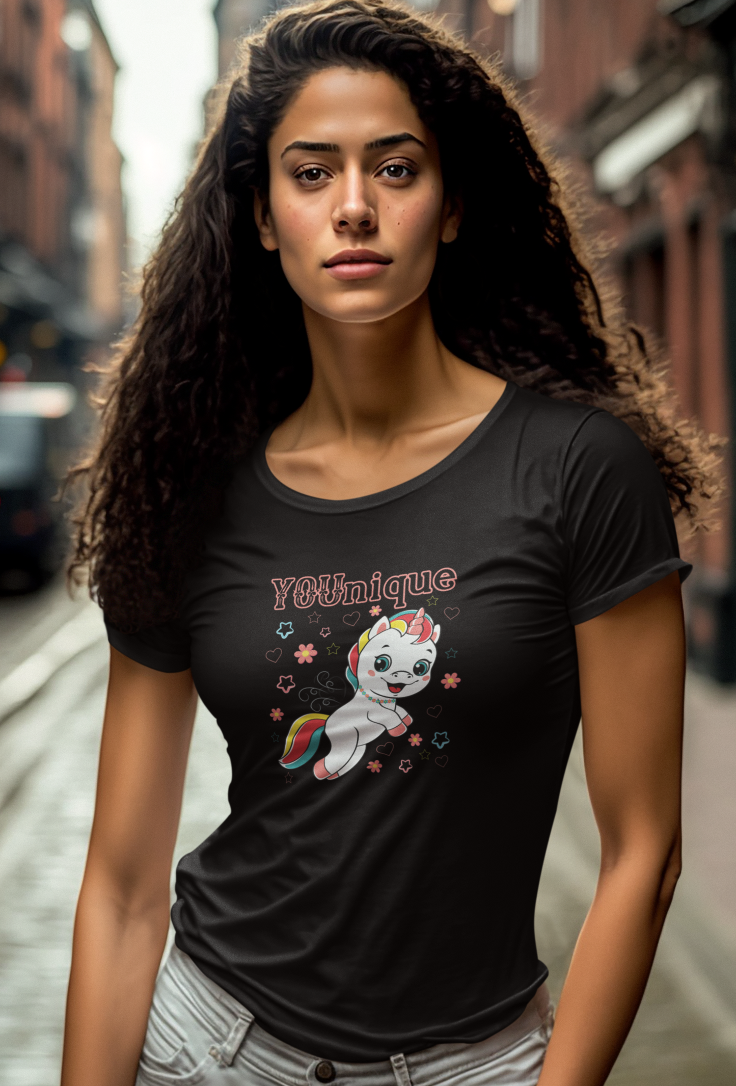 Fantasy, Unicorn, YOUnique, Positive- Adult, Semi-fitted T-shirt