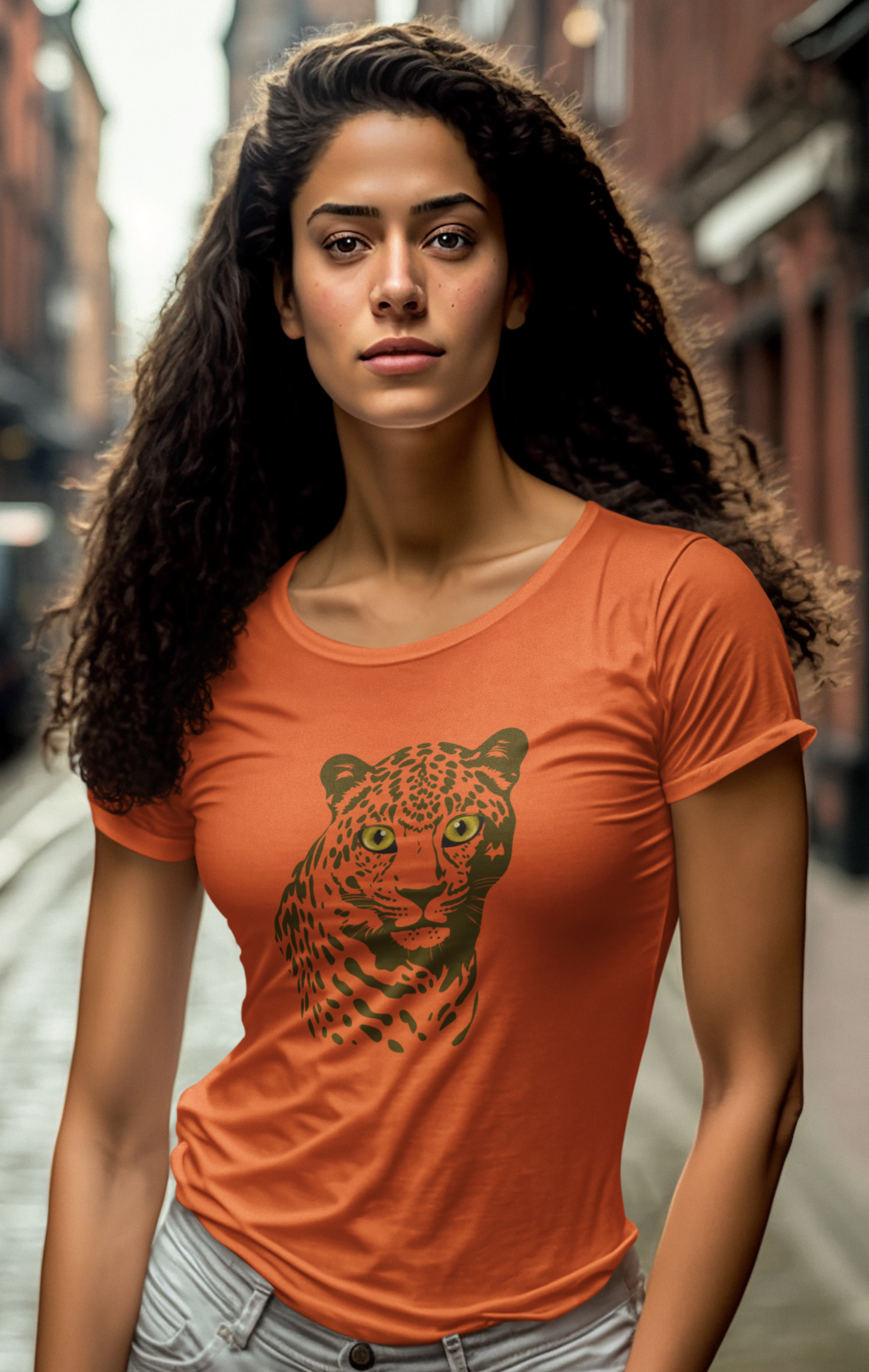 Animals, Big Cats, Leopard, Cheetah, Nature- Adult, Semi-fitted T-shirt