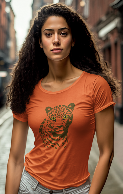 Animals, Big Cats, Leopard, Cheetah, Nature- Adult, Semi-fitted T-shirt