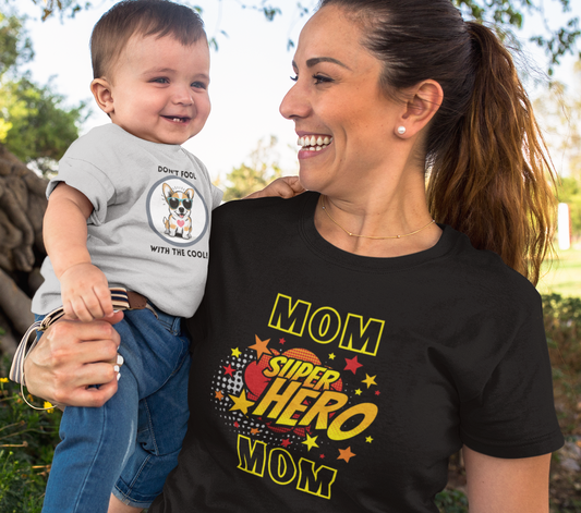 Family, Mom, Superhero, Positive- Adult, Semi-fitted, T-shirt