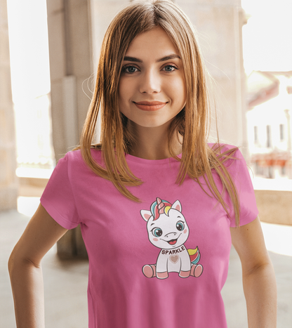 Fantasy, Unicorn, Sparkle, Positive- Adult, Semi-fitted T-shirt
