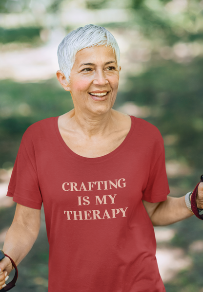 Hobby, Crafting Is My Therapy- Adult, Regular Fit, Smaller Size Image, Soft Cotton, T-shirt