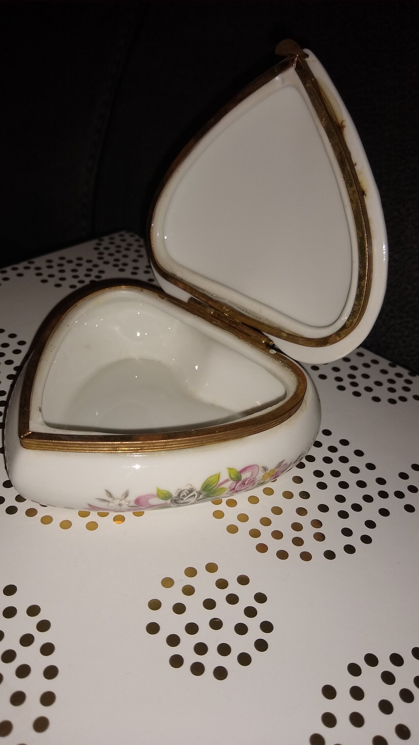 Happy Anniversary Vintage Heart Jewelry, Trinket Box