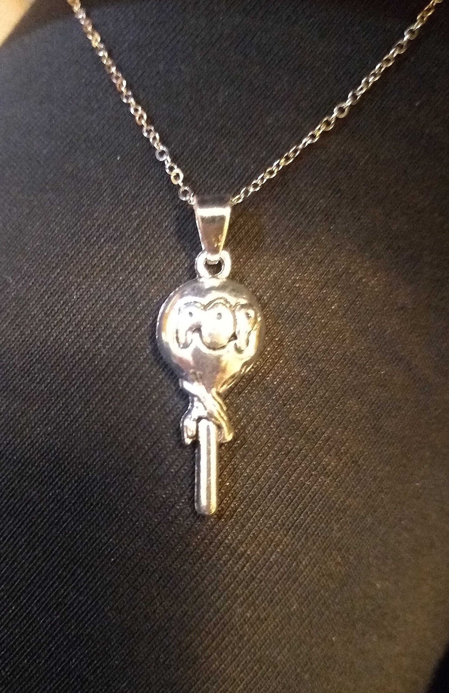 Sucker necklace / Tootsie Pop necklace / lollipop necklace / Candy charm / Silver necklace / Tootsie Roll Pop pendant / lollipop jewelry