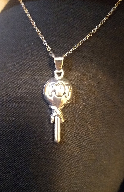 Sucker necklace / Tootsie Pop necklace / lollipop necklace / Candy charm / Silver necklace / Tootsie Roll Pop pendant / lollipop jewelry