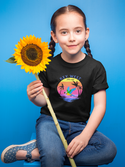 Places, States, Beach, Key West, Florida, United States of America, Animals, Birds- Kids, Heavy Cotton, T-shirt