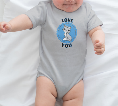 Cat, Love You, Animals- Baby, Soft Cotton, Onesie