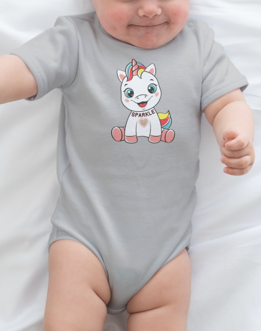 Fantasy, Unicorn, Sparkle, Positive- Baby, Infant, Toddler, Soft Cotton, Onesie