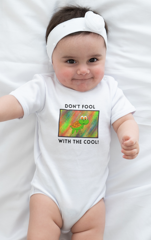 Turtle, Don't Fool With The Cool, Animals- Baby, Toddler, Soft Cotton, Onesie