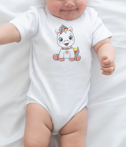 Fantasy, Unicorn, Sparkle, Positive- Baby, Infant, Toddler, Soft Cotton, Onesie
