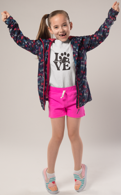 Dog, Animals, Love, Words- Kids, Child, Heavy Cotton, T-shirt