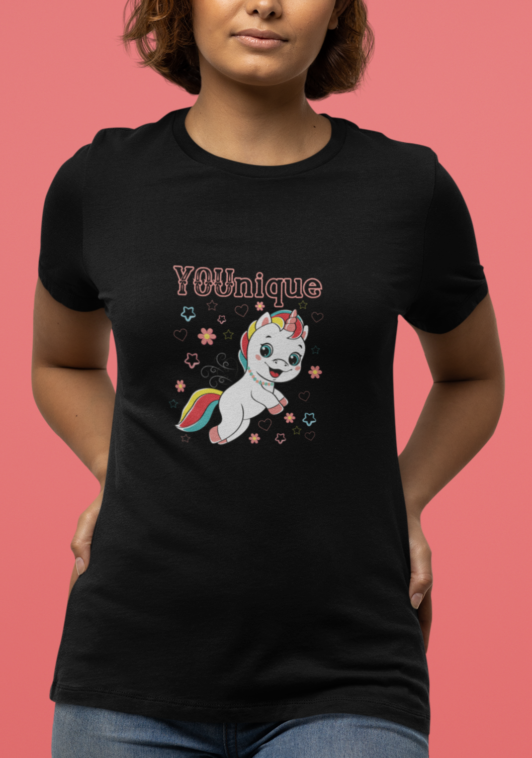 Fantasy, Unicorn, YOUnique, Positive- Adult, Semi-fitted T-shirt