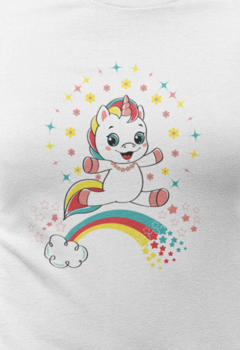 Fantasy, Unicorn, Positive, Things, Rainbow- Adult, Semi-fitted T-shirt