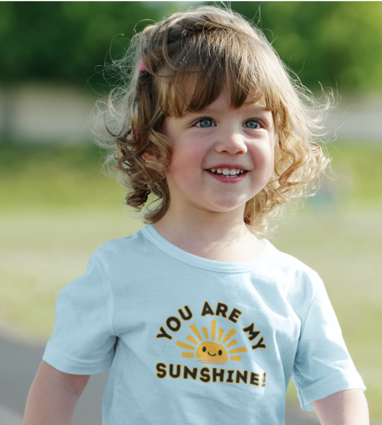 Positive, You Are My Sunshine, Happiness- Kids, Child, Heavy Cotton, T-shirt
