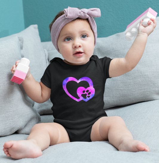 Art, Colorful, Love, Dog Paw- Baby, Infant, Toddler, Soft Cotton, Onesie