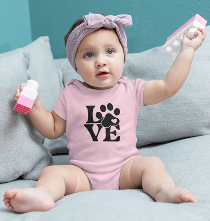 Dog, Love, Words, Animals- Baby, Infant, Toddler, Soft Cotton, Onesie