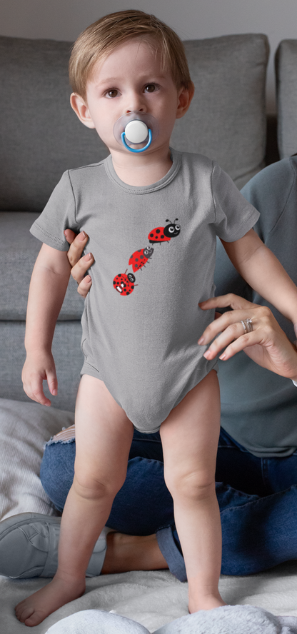 Ladybug Crossing Bug, Flowers, Plants- Baby, Infant, Toddler, Soft Cotton, Onesie