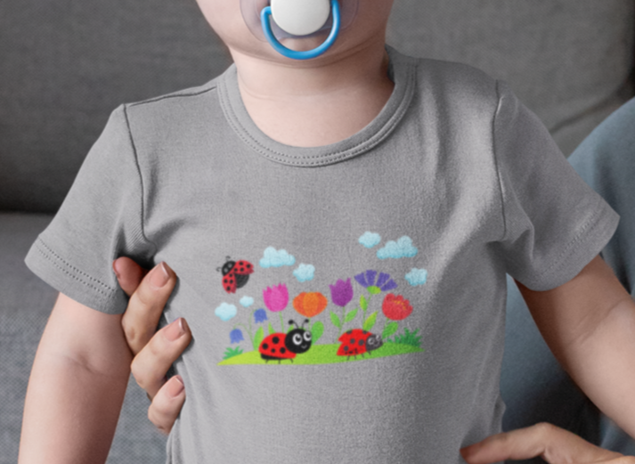 Nature, Plants, Flowers, No Words, Bug, Ladybugs- Baby, Infant, Toddler, Soft Cotton, Onesie