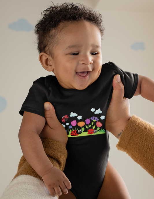 Nature, Plants, Flowers, No Words, Bug, Ladybugs- Baby, Infant, Toddler, Soft Cotton, Onesie