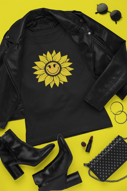 Positive, Sunflower, Nature, Gardens, Flowers, Garden- Adult, Regular Fit, Soft Cotton, T-shirt