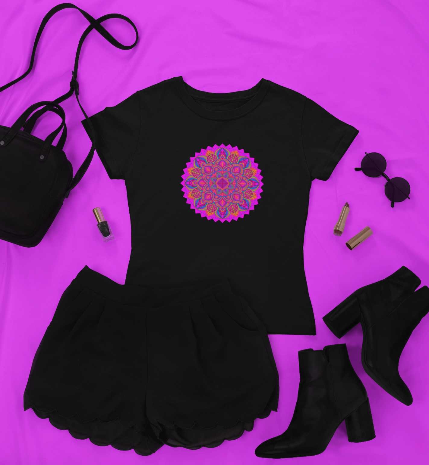 Art, Colorful, Nature, Flowers- Adult, Semi-fitted, T-shirt