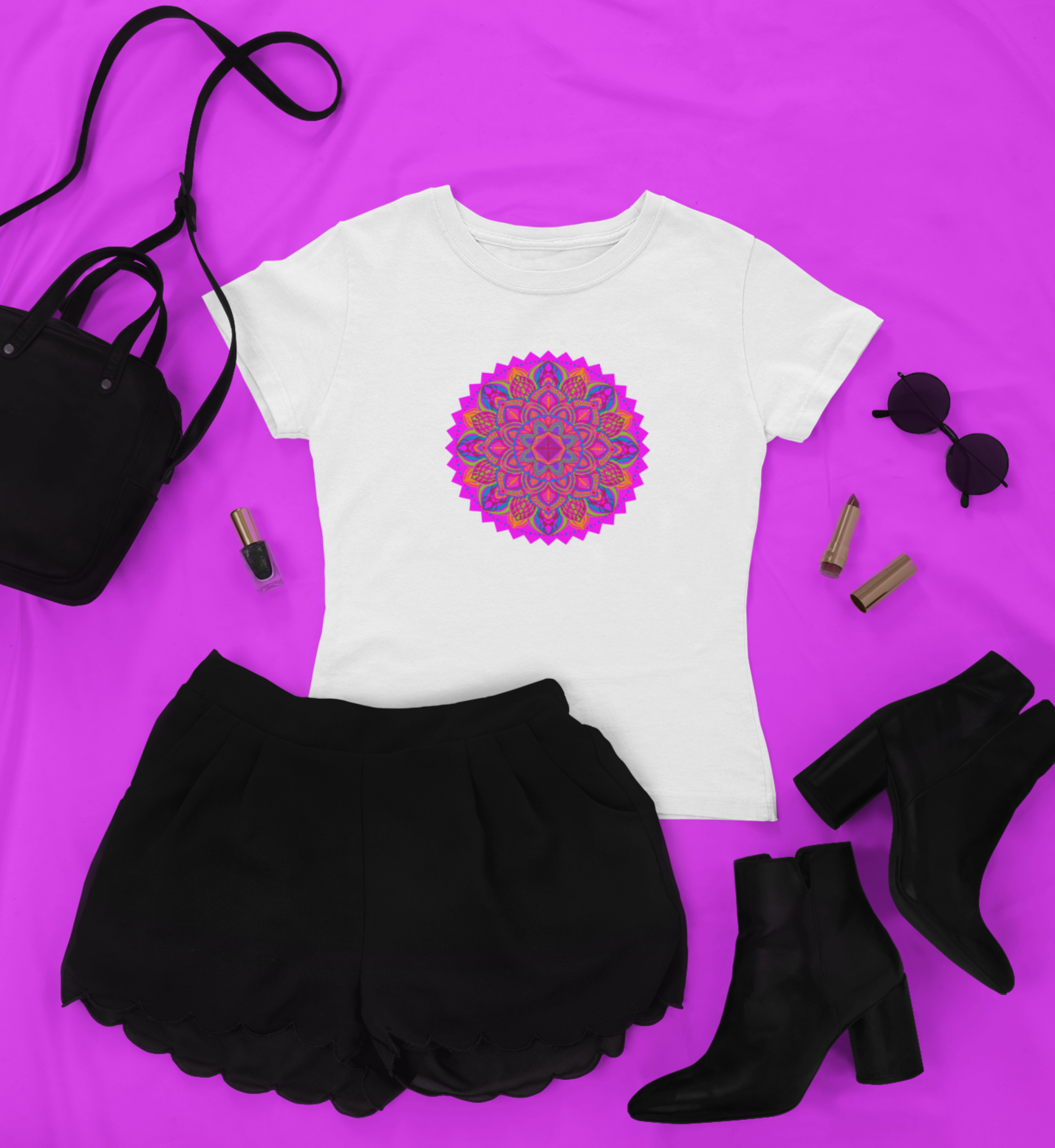 Art, Colorful, Nature, Flowers- Adult, Semi-fitted, T-shirt