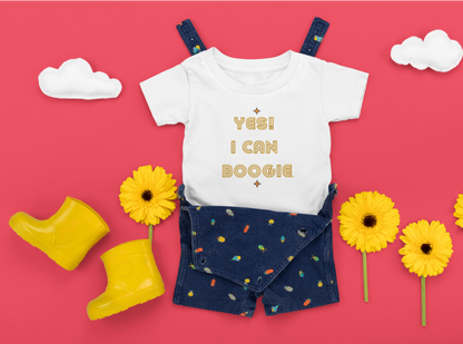 Dance, I Can Boogie, Retro Disco, Sports, Hobby, Interest, Dancing, Words- Baby, Infant, Toddler, Soft Cotton, T-shirt