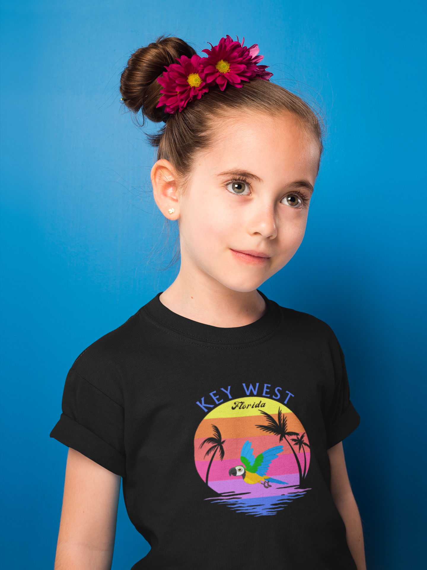 Places, States, Beach, Key West, Florida, United States of America, Animals, Birds- Kids, Heavy Cotton, T-shirt