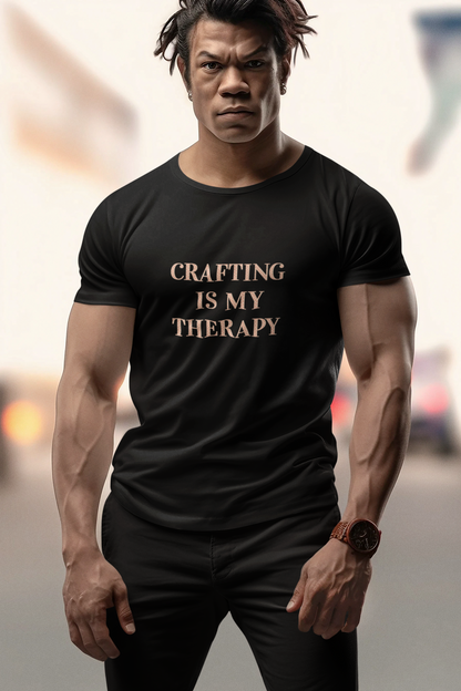 Hobby, Crafting Is My Therapy- Adult, Regular Fit, Smaller Size Image, Soft Cotton, T-shirt