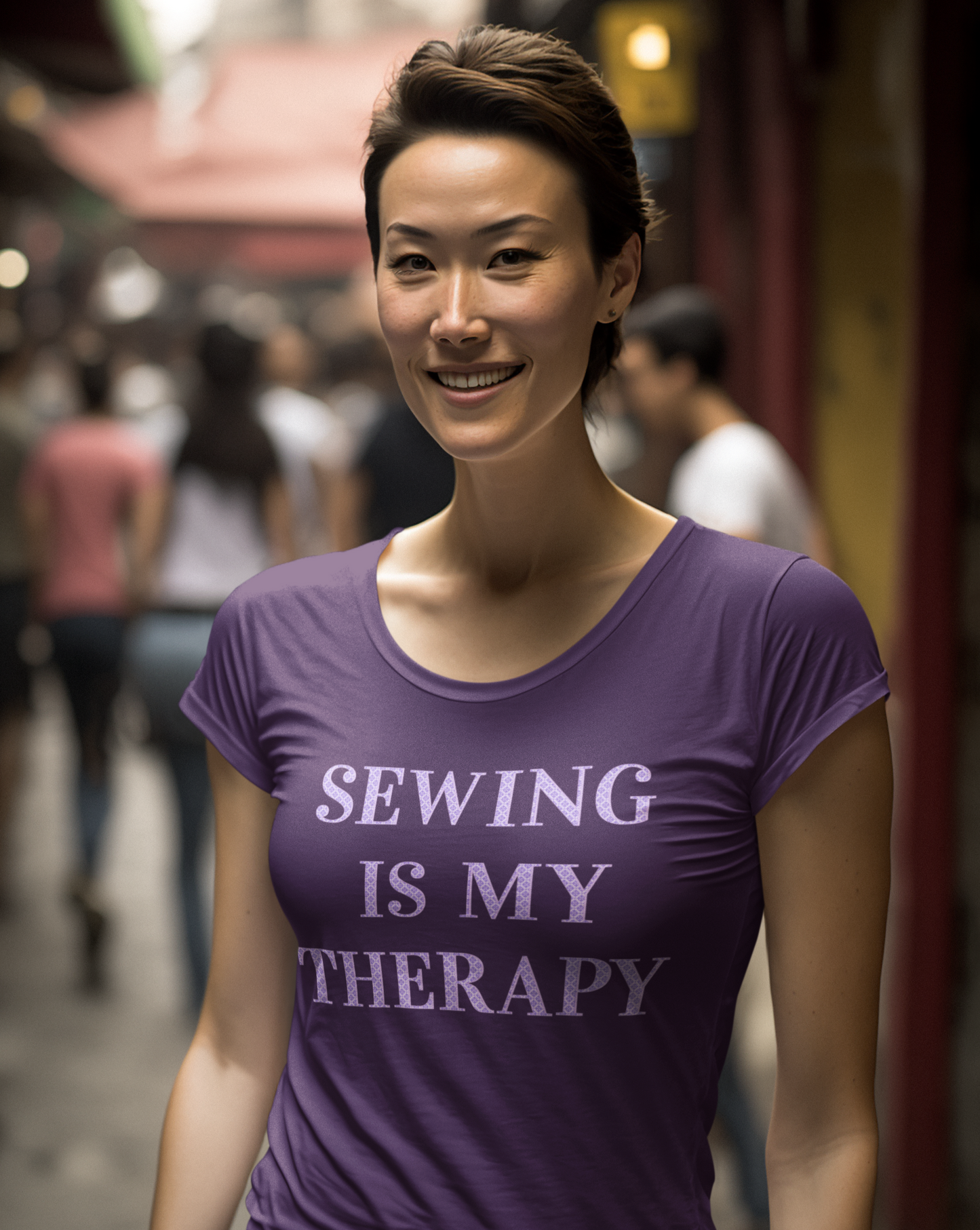 Sewing Is My Therapy- Adult, Semi-fitted T-shirt