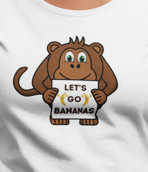 Monkey, Let's Go Bananas, Animals- Baby, Infant, Toddler, Soft Cotton, T-shirt