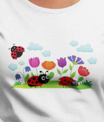 Nature, Plants, Flowers, No Words, Bug, Ladybugs- Baby, Infant, Toddler, Soft Cotton, Onesie