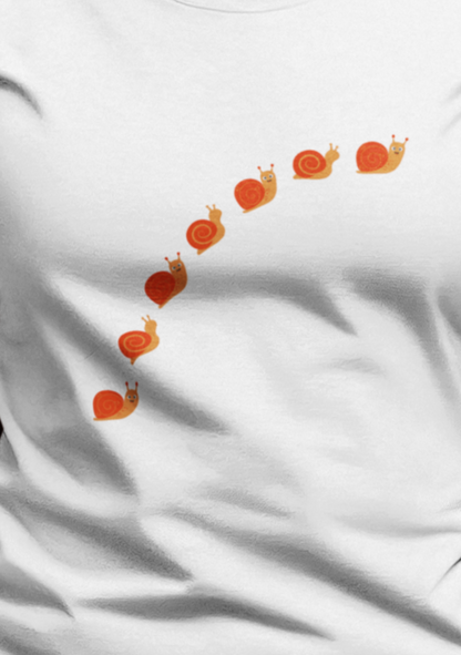 Snail Crossing Bugs, Animals, Nature, Plants, Garden- Adult, Semi-fitted, T-shirt