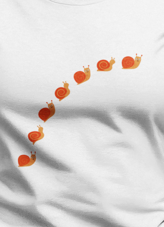 Snail Crossing, Bugs, Animals, Nature, Plants, Garden- Baby, Infant, Soft Cotton, Onesie