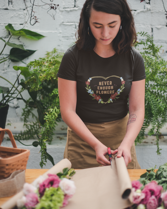 Nature, Garden, Never Enough Flowers- Adult, Unisex Softstyle Light Cotton,  T-Shirt