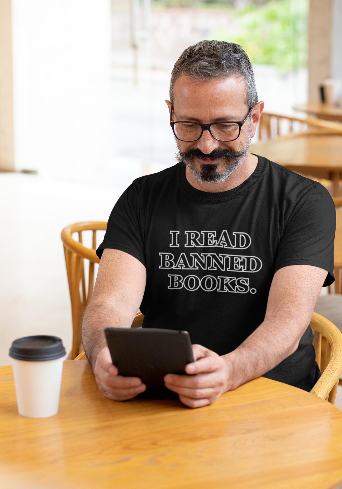 Reading, I Read Banned Books, Things, Books- Adult, Semi-fitted, Full Size Image, T-Shirt