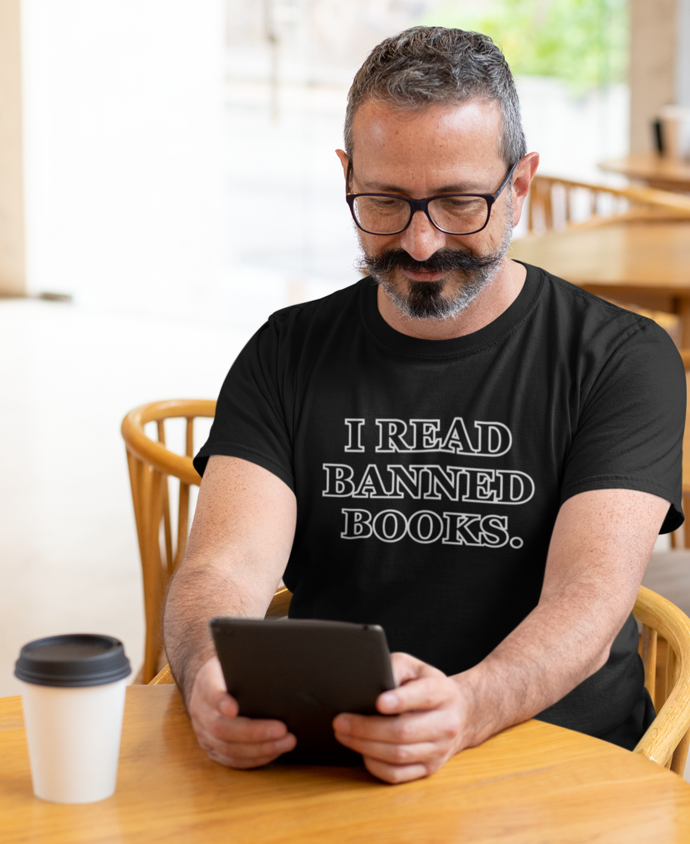 Reading, I Read Banned Books, Things, Books- Adult, Semi-fitted, Full Size Image, T-Shirt