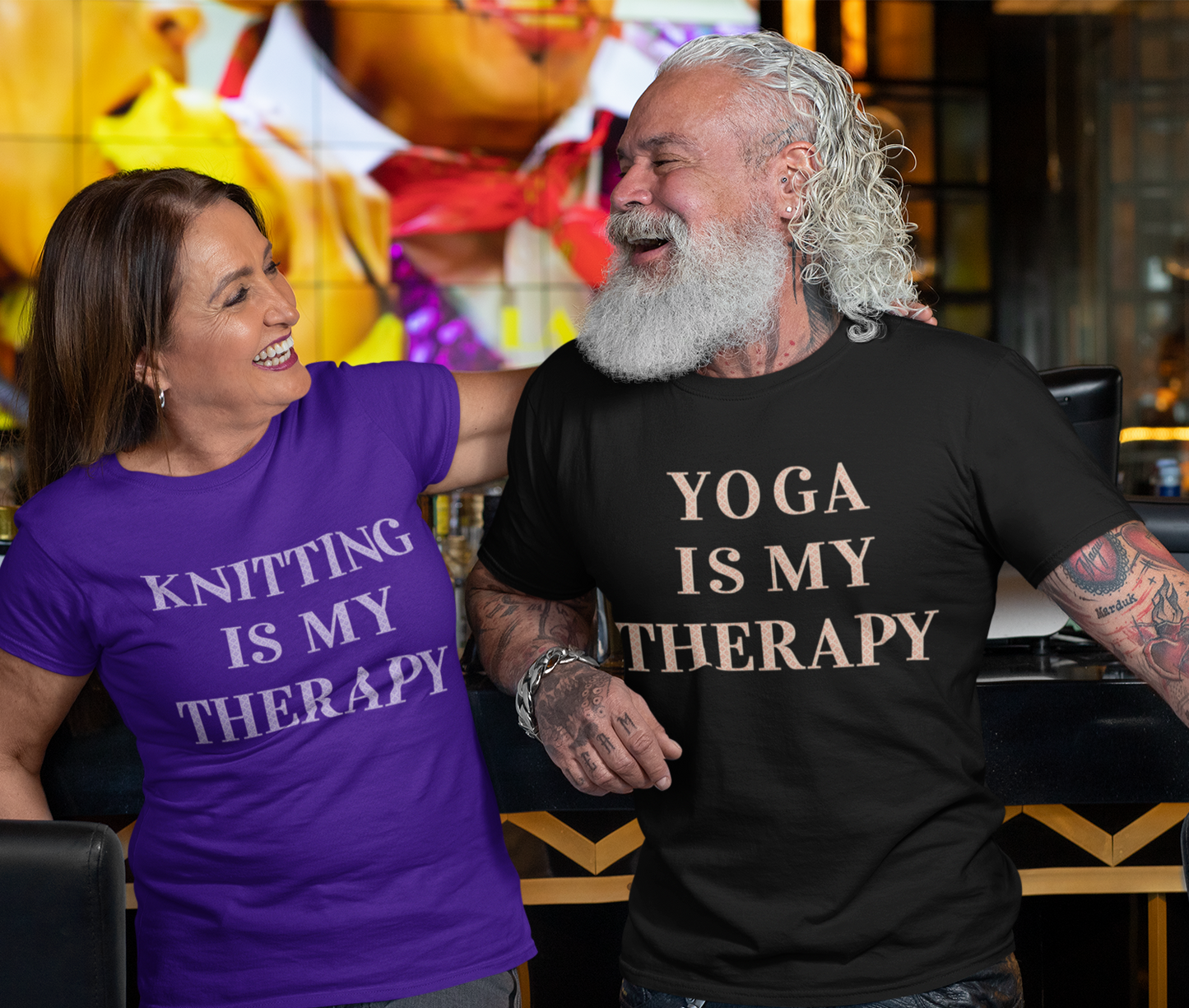 Yoga Is My Therapy- Adult, Regular Fit, Soft Cotton, Full Size Image, T-shirt
