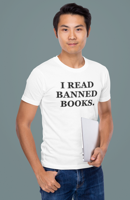 Reading, I Read Banned Books, Things, Books- Adult, Semi-fitted, Smaller Size Image T-Shirt