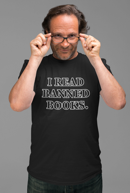 Reading, I Read Banned Books, Things, Books- Adult, Semi-fitted, Full Size Image, T-Shirt