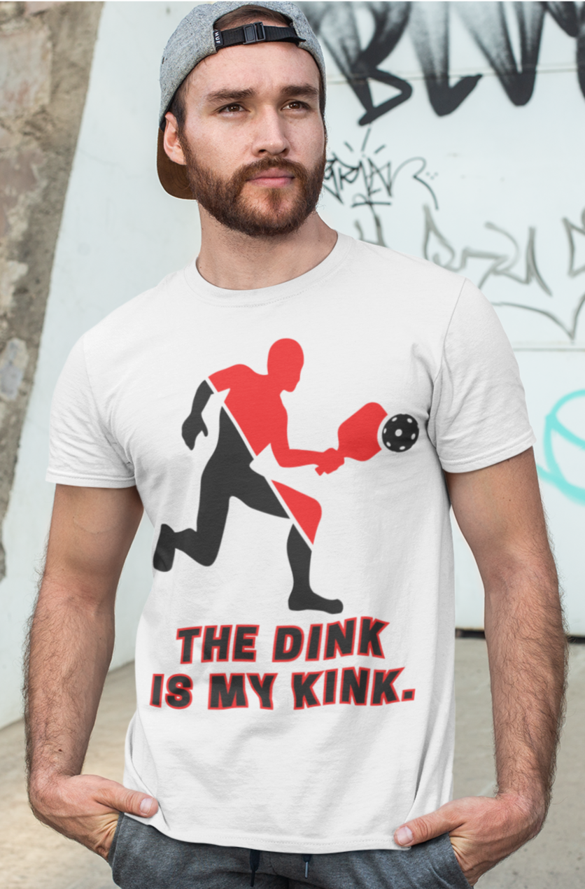 Pickleball Sports, The Dink Is My Kink- Adult, Regular Fit, Soft Cotton, Full Size Image, T-shirt