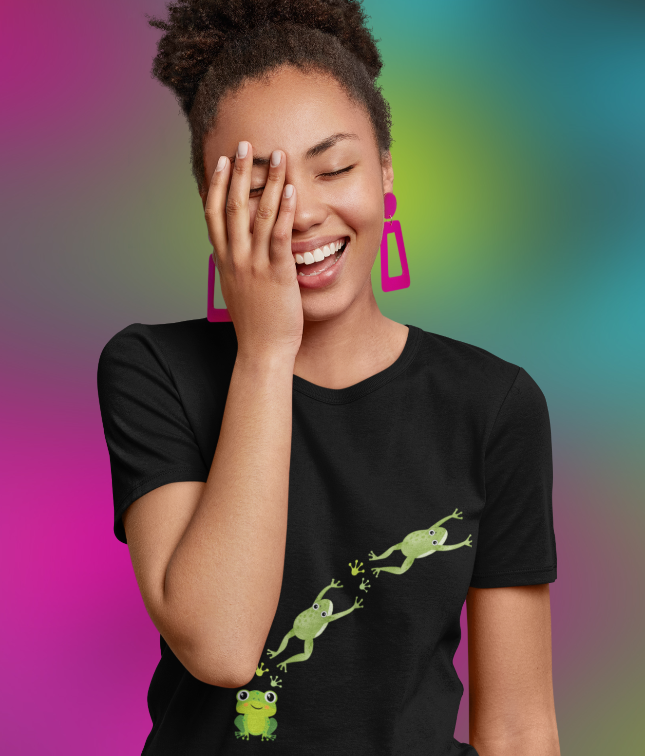 Frog Crossing- Adult, Regular Fit, Soft Cotton, T-shirt