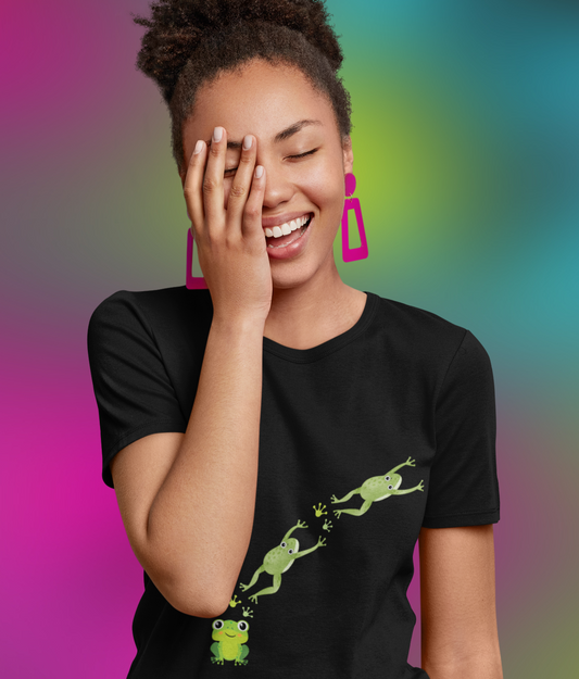 Frog Crossing- Adult, Regular Fit, Soft Cotton, T-shirt