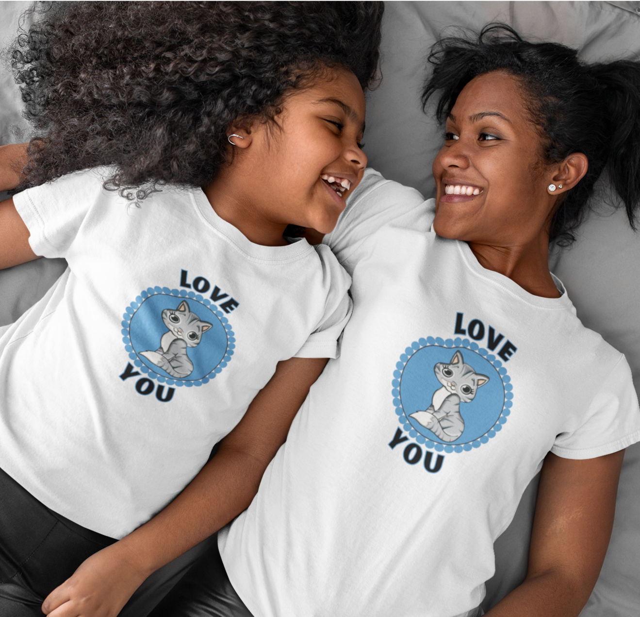 Cat, Love You, Animals- Kids, Heavy Cotton, T-shirt