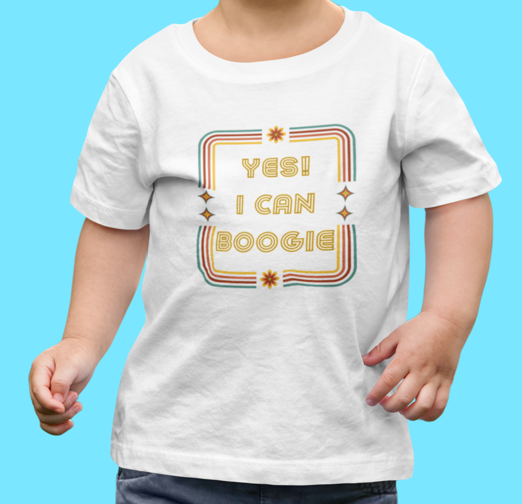Dance, I Can Boogie, Retro Disco- Kids, Child, Heavy Cotton, T-shirt