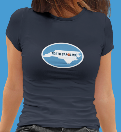 Places, States, North Carolina, United States of America, Sports, Basketball- Adult, Semi-fitted T-shirt